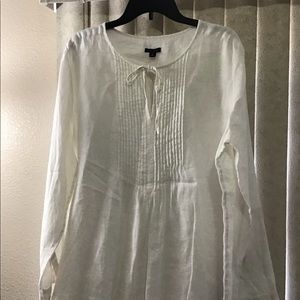 ANN TAYLOR Size XL LINEN PEASANT BLOUSE
